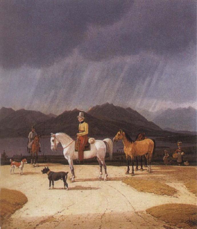 Wilhelm von Kobell Riders at the Tegernsee